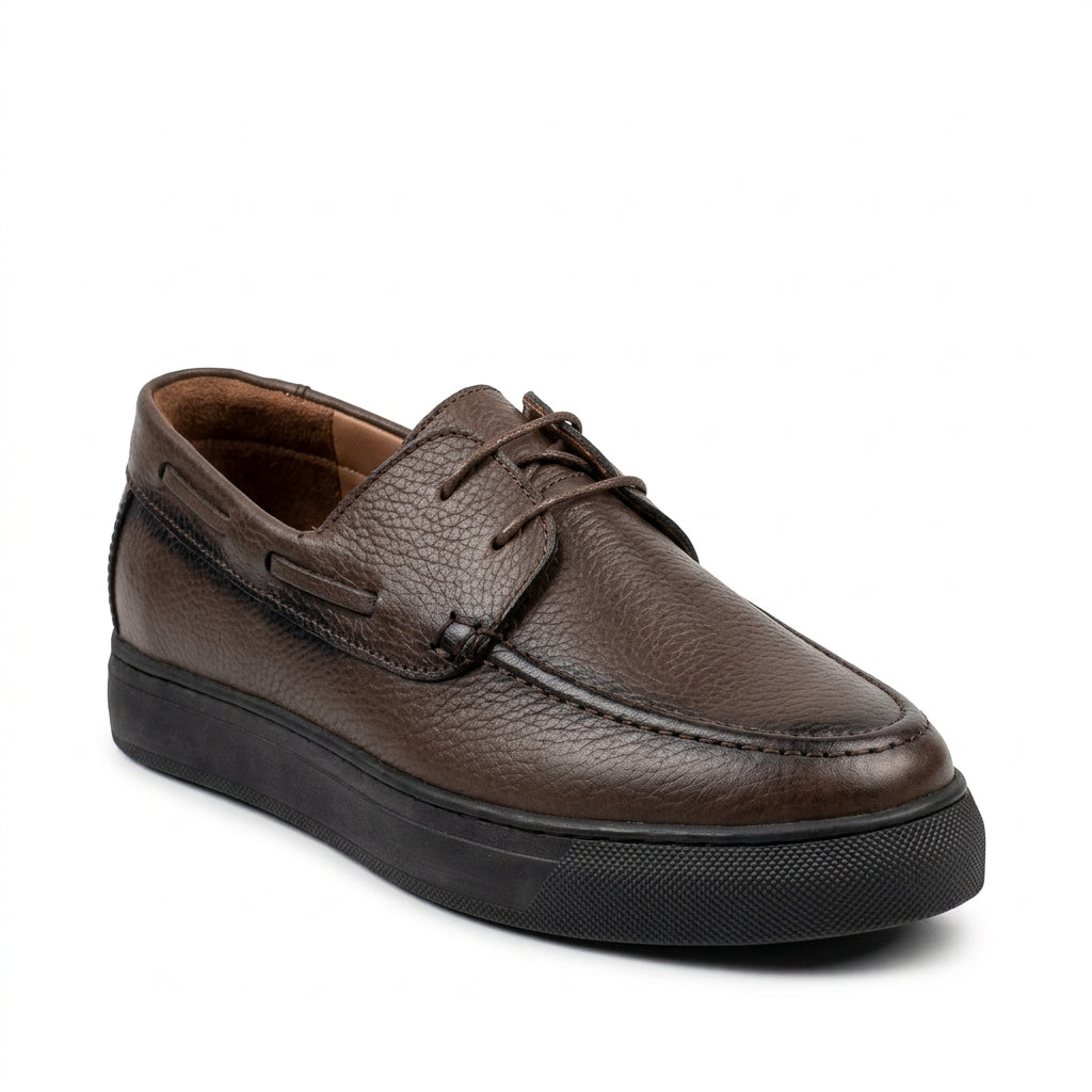 Glooglass™ – Mocassin à Lacets en Marron Véritable
