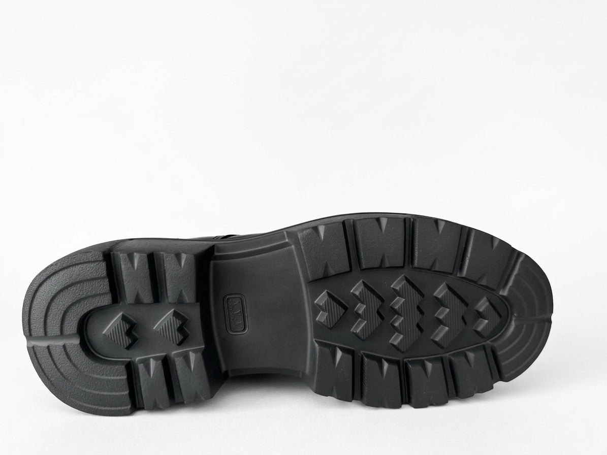 Glooglass™ – Bottine en Cuir Noir Véritable