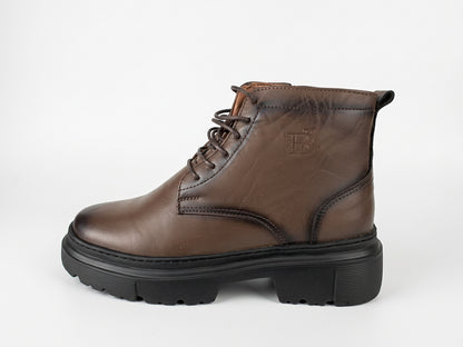 Glooglass™ – Bottine en Cuir Marron Véritable