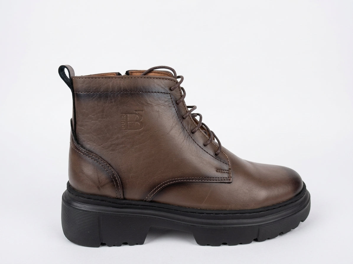Glooglass™ – Bottine en Cuir Marron Véritable