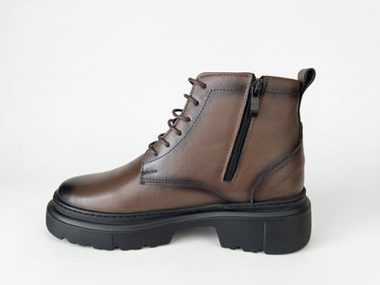 Glooglass™ – Bottine en Cuir Marron Véritable