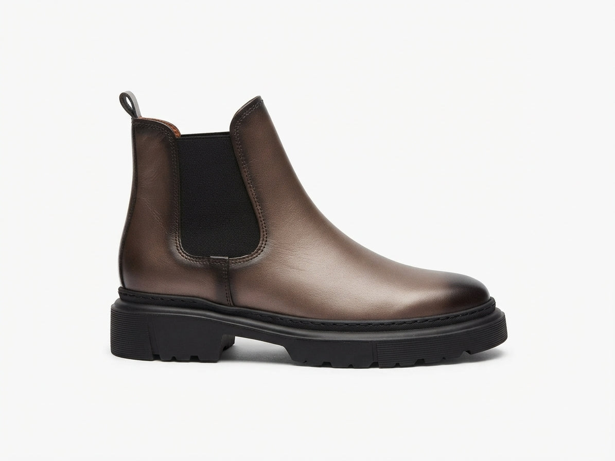 Glooglass™ – Bouttine en Cuir Marron