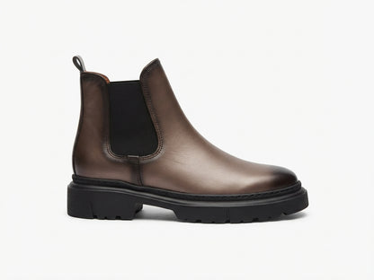 Glooglass™ – Bouttine en Cuir Marron