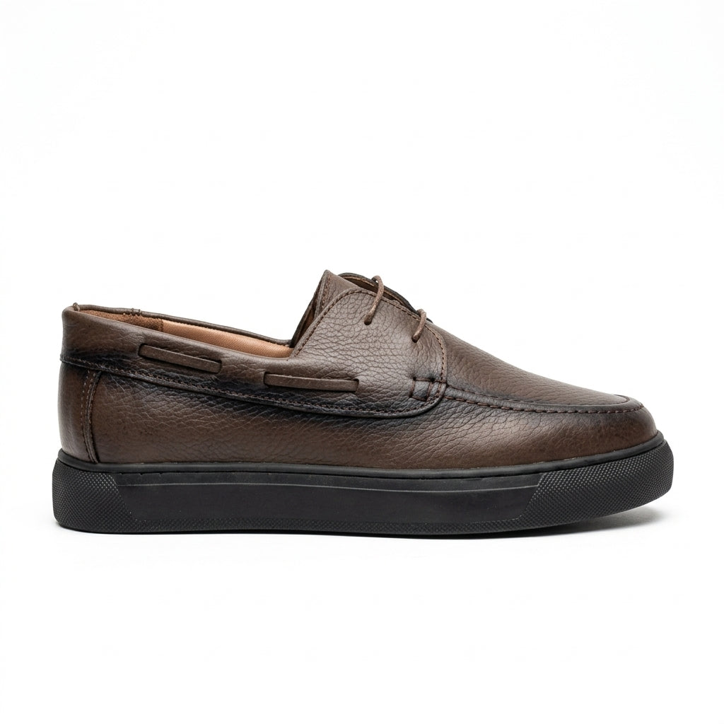 Glooglass™ – Mocassin à Lacets en Marron Véritable
