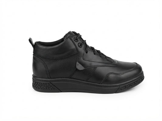 Glooglass™ – Bouttine en Cuir Noir