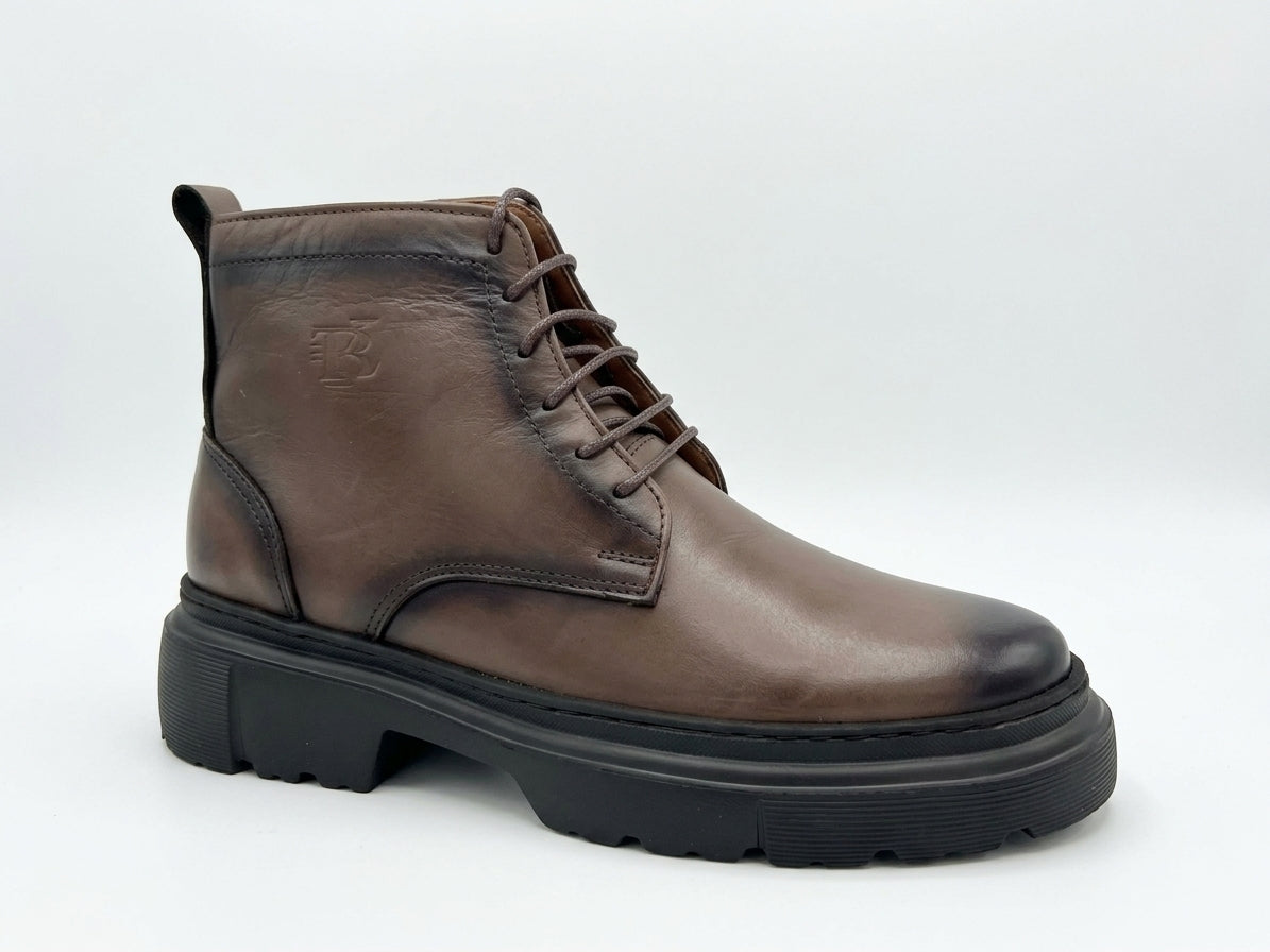 Glooglass™ – Bottine en Cuir Marron Véritable