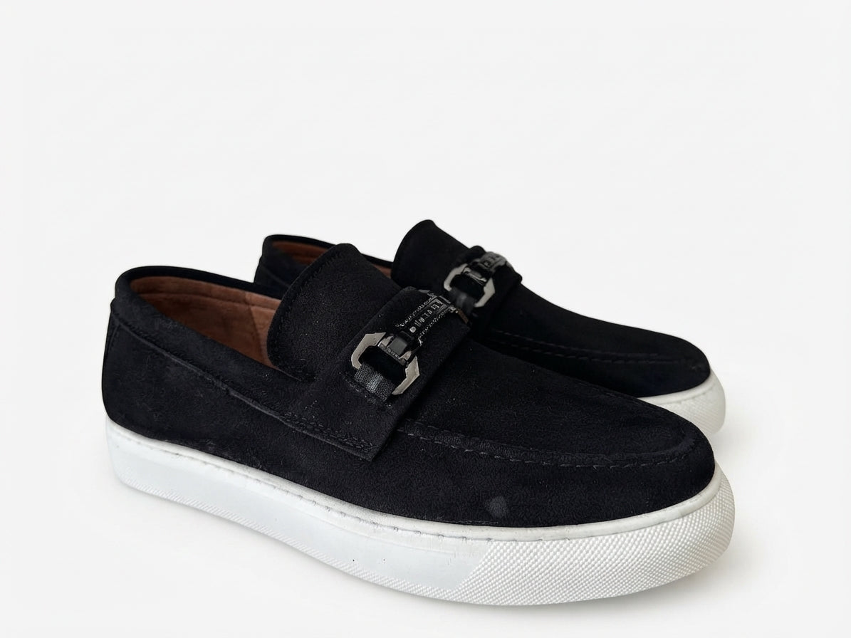 Mocassins Noir Daim de Luxe Tres Confortable