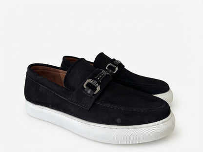 Mocassins Noir Daim de Luxe Tres Confortable
