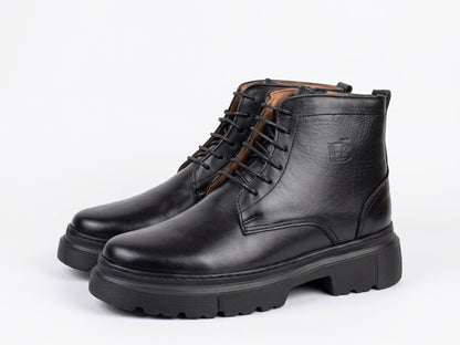 Glooglass™ – Bottine en Cuir Noir Véritable