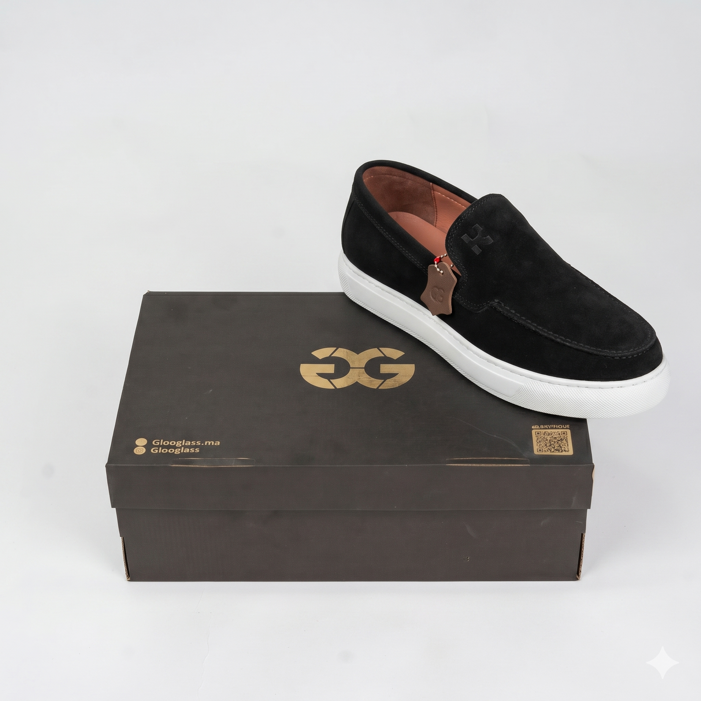 Mocassins Noir Daim de Luxe Tres Confortable