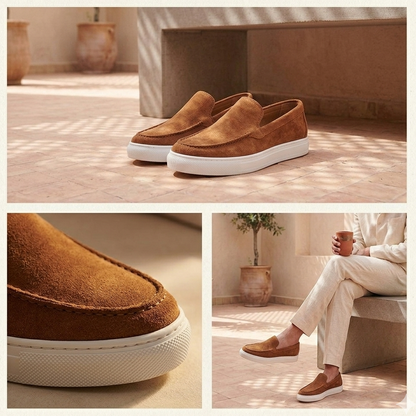 Mocassins Marron Daim de Luxe Tres Confortable