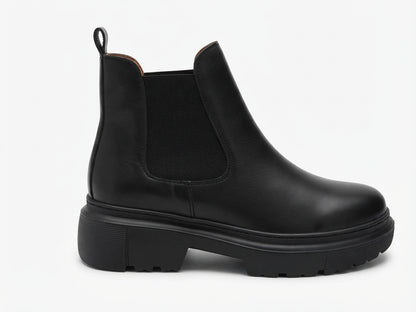 Glooglass™ – Bouttine en Cuir Noir