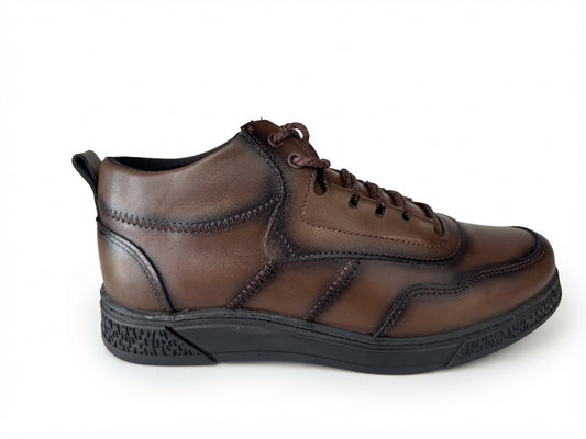 Glooglass™ – Bouttine en Cuir Marron