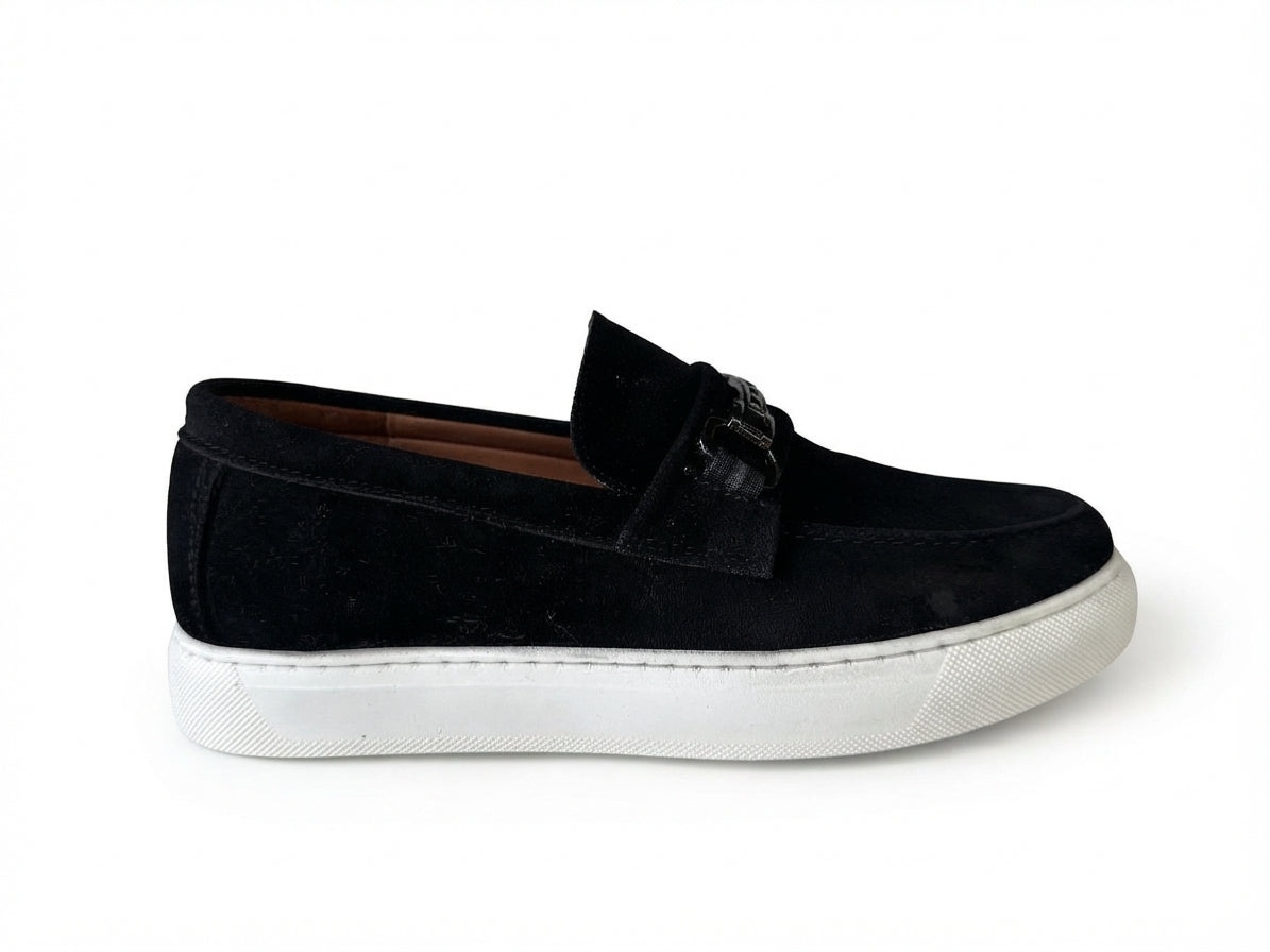 Mocassins Noir Daim de Luxe Tres Confortable