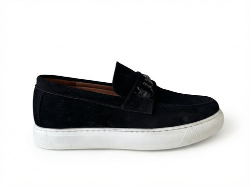 Mocassins Noir Daim de Luxe Tres Confortable