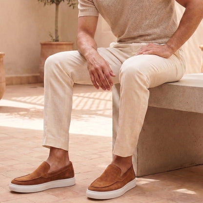 Mocassins Marron Daim de Luxe Tres Confortable