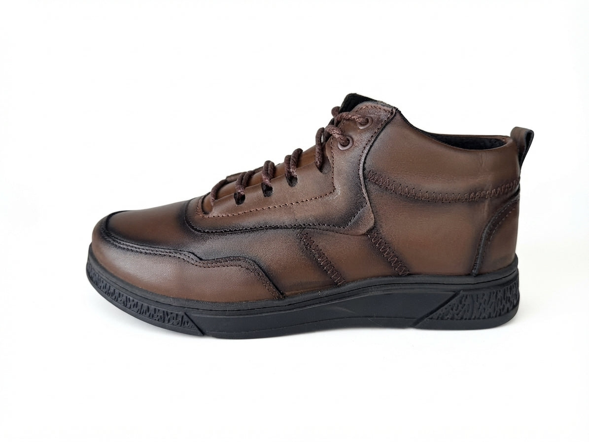 Glooglass™ – Bouttine en Cuir Marron