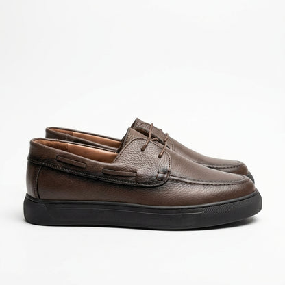 Glooglass™ – Mocassin à Lacets en Marron Véritable