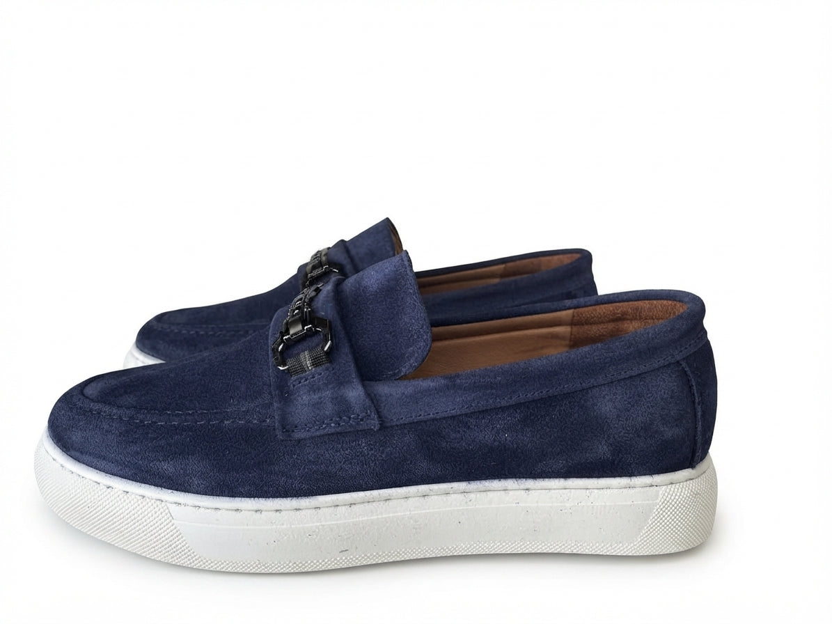 Mocassins Navy Daim de Luxe Tres Confortable