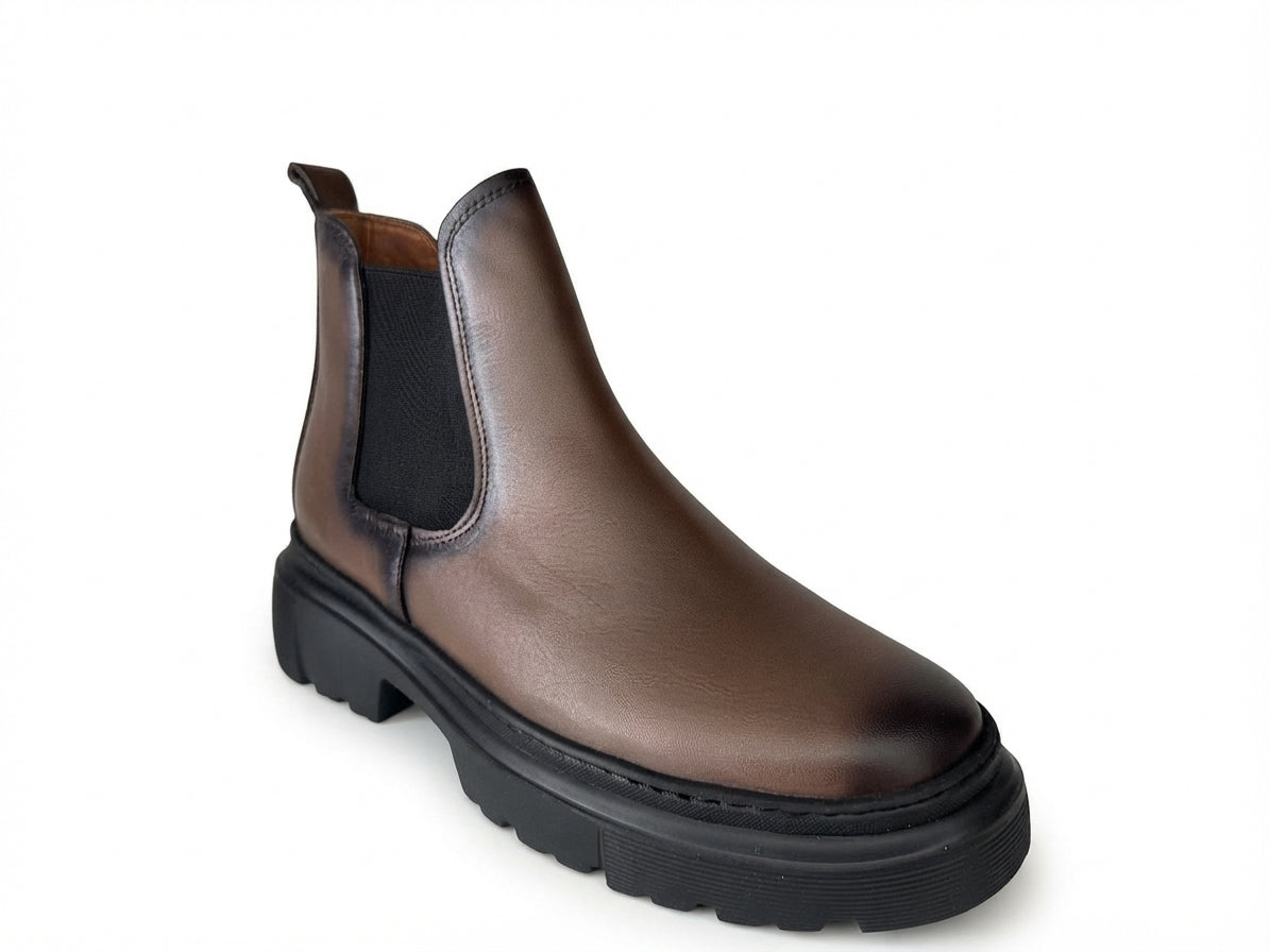 Glooglass™ – Bouttine en Cuir Marron