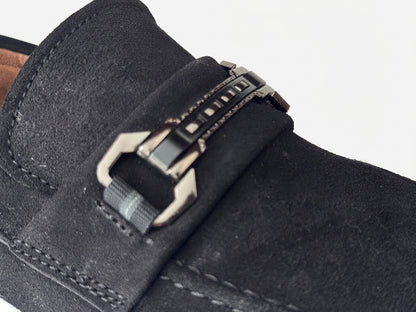 Mocassins Noir Daim de Luxe Tres Confortable